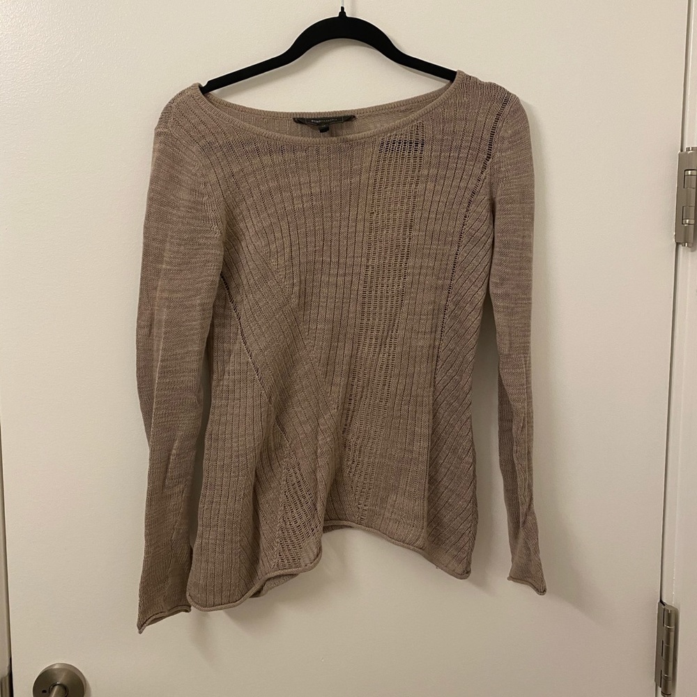 BCBGMaxAzria Brown/Tan Mesh Top